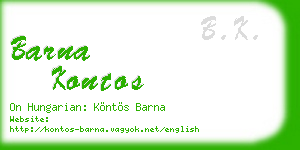 barna kontos business card